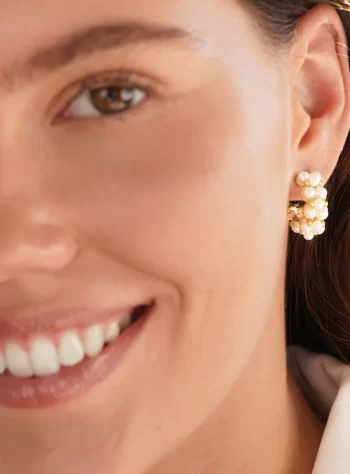 Mini-Pearl Hoop Earrings