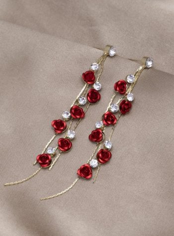 Rose Flower Drop Earrings