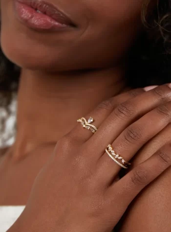 18K Gold Lilly Crystal Ring