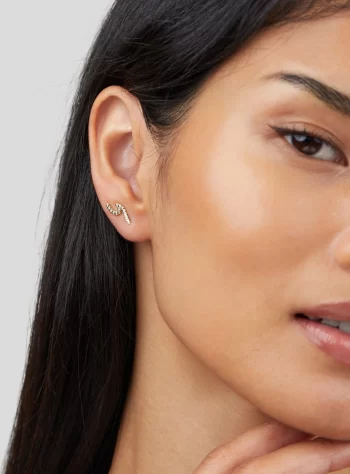 18K Wave Crystal Earrings