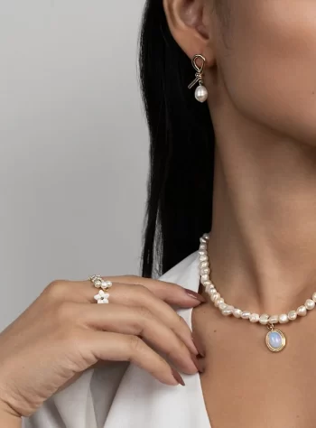 Knotted Gold & Freshwater Pearl Earrings