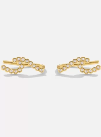 18K Wave Crystal Earrings