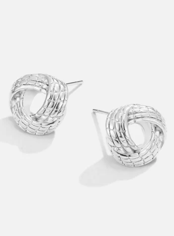 Knotted Twist Silver Earrings
