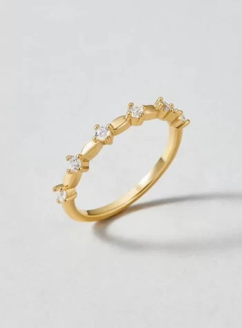 Gold & Crystal Tiffany Ring