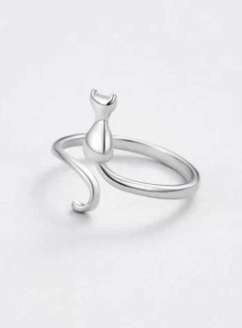 Midnight Cat Silver Ring