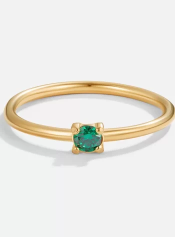 May Birthstone 18K Gold Ring