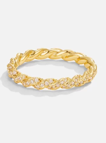 Twisted Gold Crystal Ring