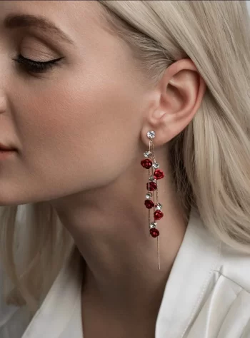 Rose Flower Drop Earrings