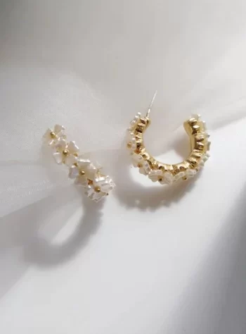 Mother Of Pearl Flower Earrings
