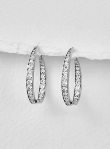 Neesa Silver Crystal Drop Earrings