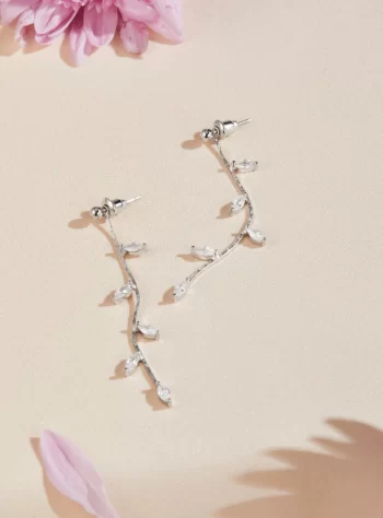 Crystal Leaf Earrings