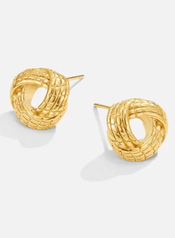 Knotted Twist Gold Earrings