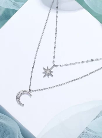 Crescent Moon & Star Necklace