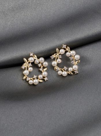 Pearl & Crystal Wreath Earrings