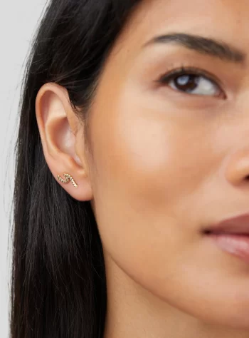 18K Wave Crystal Earrings