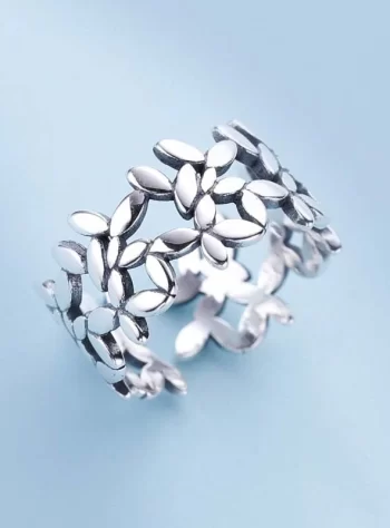 Silver Leaf Ring
