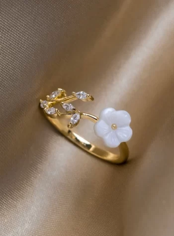 White Blossom Flower Ring