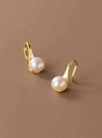 Danaya Pearl Drop Gold Earrings