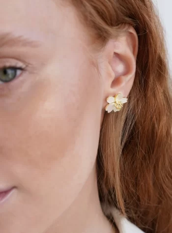 Dahlia Shell Flower Earrings