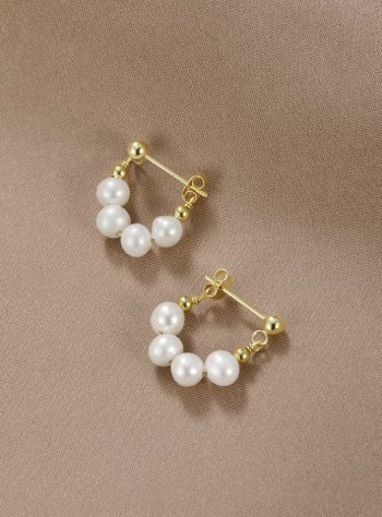 Celine Pearl Hoop Earrings