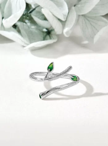 Green Vine Silver Ring