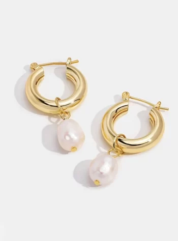 Nuri Pearl Hoop Earrings