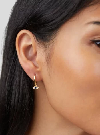 Blue Evil Eye Drop Earrings