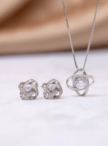'Knotted Love' Sterling Silver Earrings