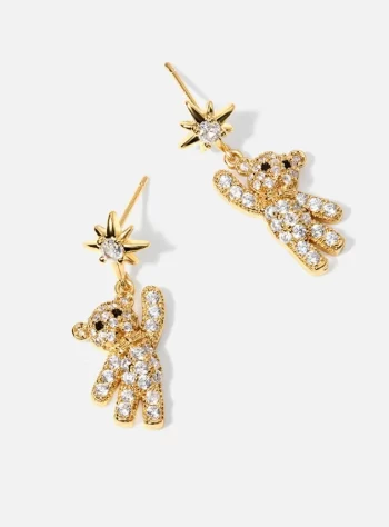 Crystal Teddy Bear Earrings
