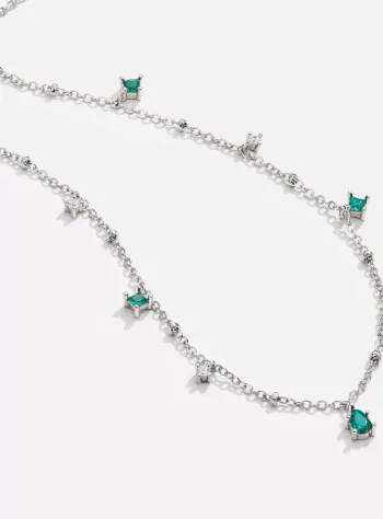 Emily Crystal Silver Necklace