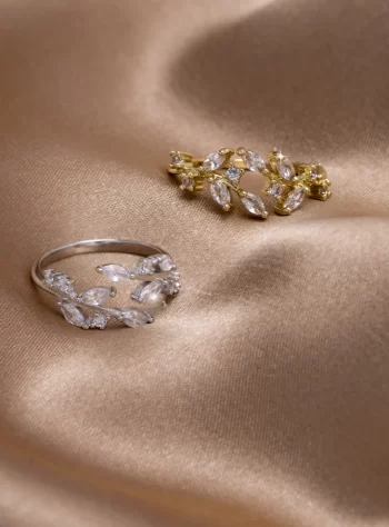 18K Crystal Vine Ring