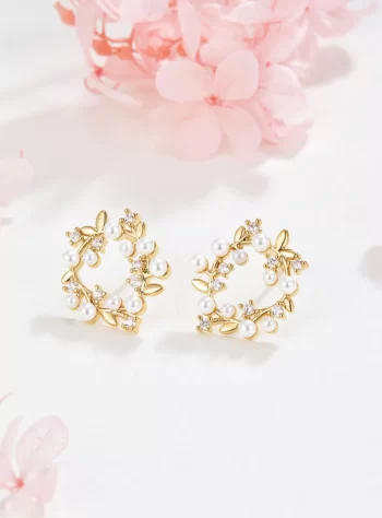 Pearl & Crystal Wreath Earrings