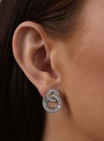 Double Crystal Hoop Earrings