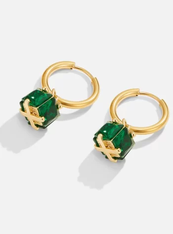 Emerald Cube Earrings