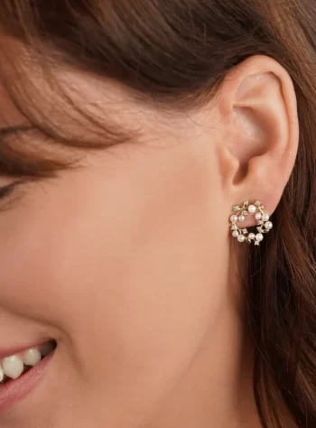 Pearl & Crystal Wreath Earrings