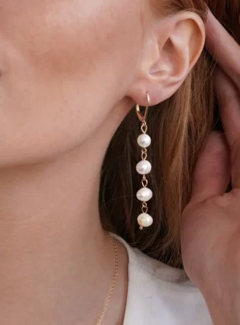 Golden Freshwater Pearl Earrings