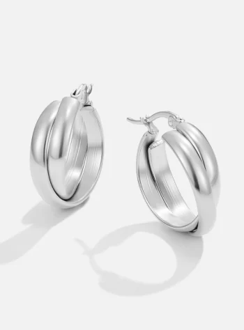 Talia Silver Hoop Earrings
