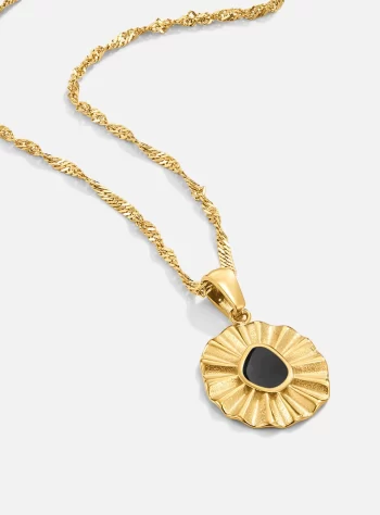 Onyx & Gold Coin Necklace