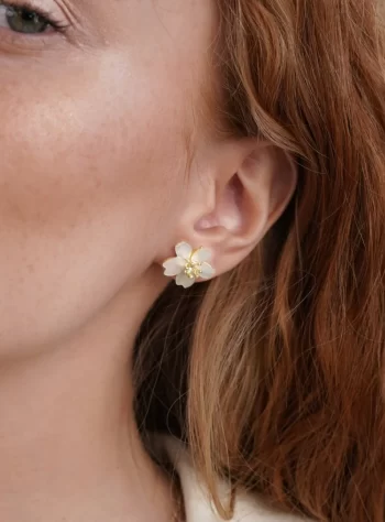 Dahlia Shell Flower Earrings