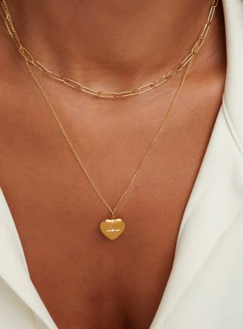 Heart & Paperclip Necklace