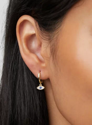 Blue Evil Eye Drop Earrings