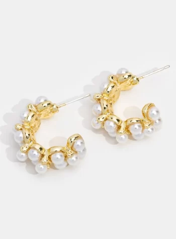 Mini-Pearl Hoop Earrings