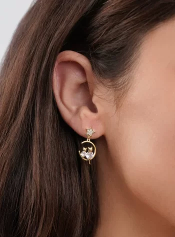 Cat & Moon Earrings