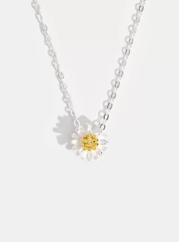925 Sterling Silver Daisy Flower Necklace