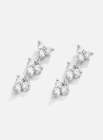 Diana Silver Flower Crystal Earrings