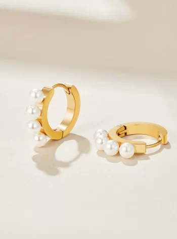 Hazel Pearl Hoop Earrings