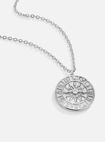 Zodiac Coin Silver Necklace