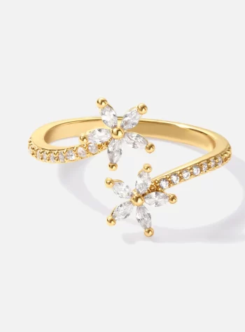 Spring Bloom Gold Crystal Ring