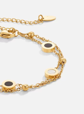 Onyx & White Stone Bracelet