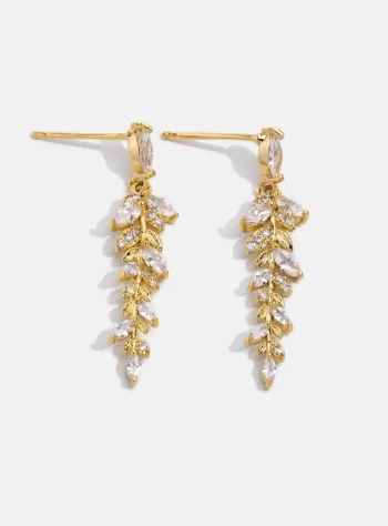 18K Gold Leaf Drop Earrings